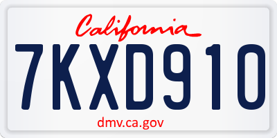 CA license plate 7KXD910