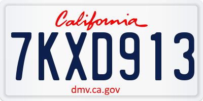 CA license plate 7KXD913