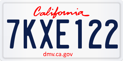 CA license plate 7KXE122