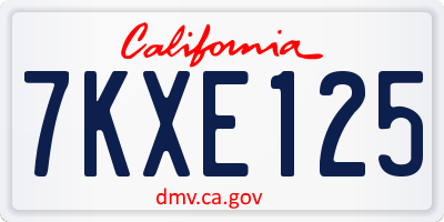 CA license plate 7KXE125
