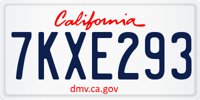 CA license plate 7KXE293