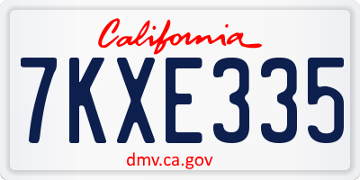 CA license plate 7KXE335