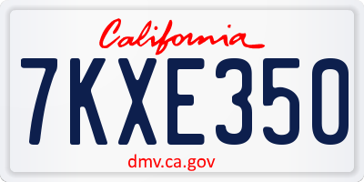 CA license plate 7KXE350