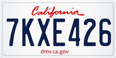 CA license plate 7KXE426