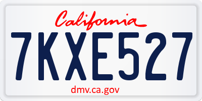 CA license plate 7KXE527
