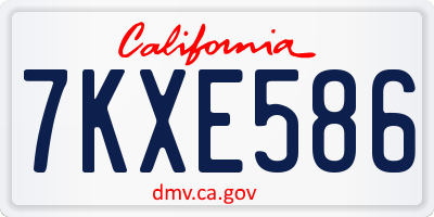 CA license plate 7KXE586