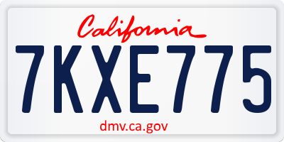 CA license plate 7KXE775