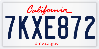 CA license plate 7KXE872