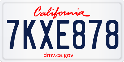 CA license plate 7KXE878