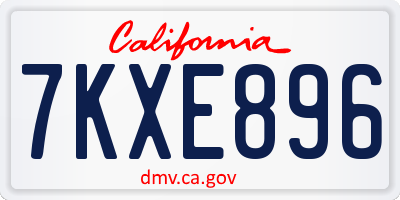 CA license plate 7KXE896