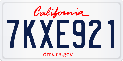 CA license plate 7KXE921