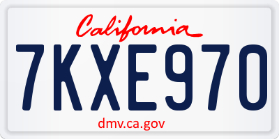 CA license plate 7KXE970