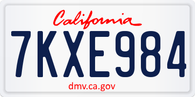CA license plate 7KXE984