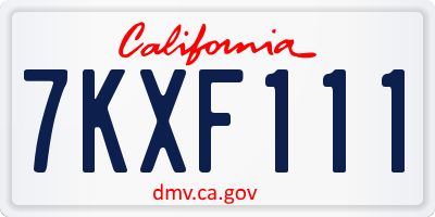 CA license plate 7KXF111