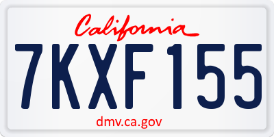 CA license plate 7KXF155
