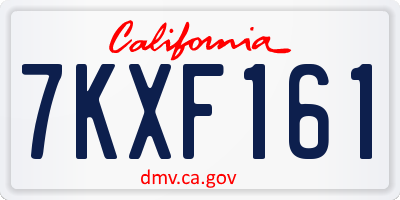 CA license plate 7KXF161