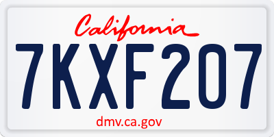 CA license plate 7KXF207