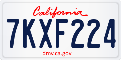 CA license plate 7KXF224