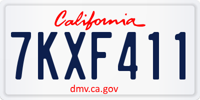 CA license plate 7KXF411