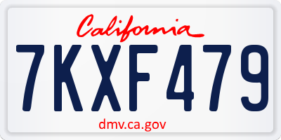 CA license plate 7KXF479