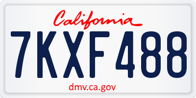 CA license plate 7KXF488