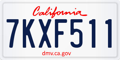 CA license plate 7KXF511