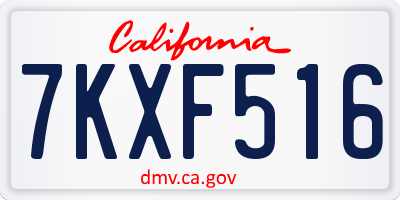 CA license plate 7KXF516