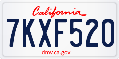 CA license plate 7KXF520