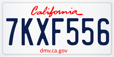 CA license plate 7KXF556