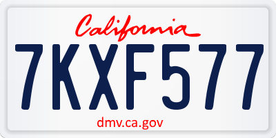 CA license plate 7KXF577