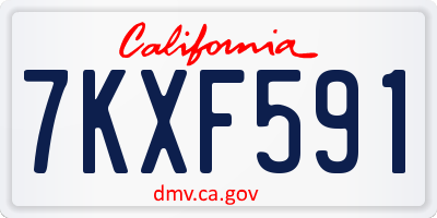 CA license plate 7KXF591
