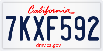 CA license plate 7KXF592