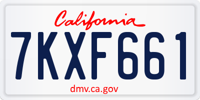 CA license plate 7KXF661