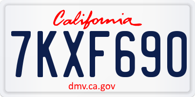 CA license plate 7KXF690