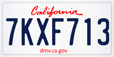 CA license plate 7KXF713