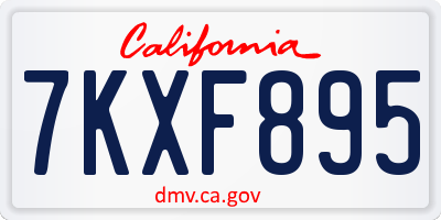 CA license plate 7KXF895