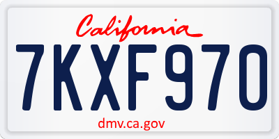 CA license plate 7KXF970