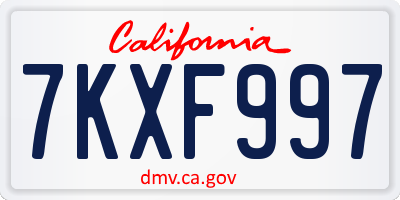 CA license plate 7KXF997
