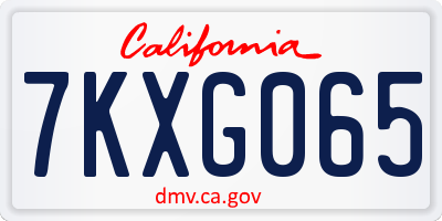 CA license plate 7KXG065