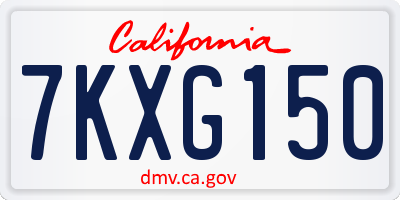 CA license plate 7KXG150