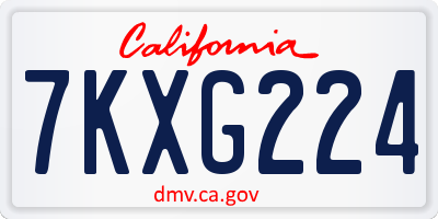 CA license plate 7KXG224