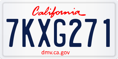 CA license plate 7KXG271