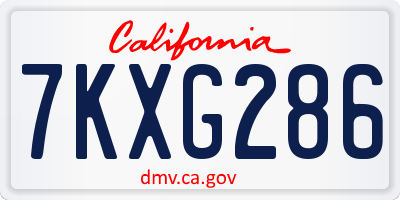 CA license plate 7KXG286