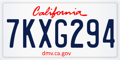 CA license plate 7KXG294