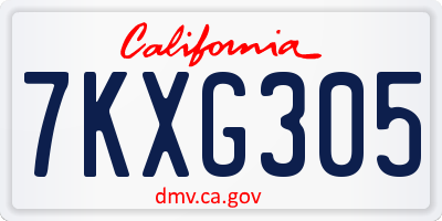 CA license plate 7KXG305