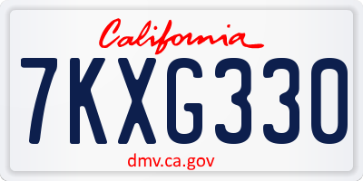 CA license plate 7KXG330