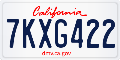 CA license plate 7KXG422