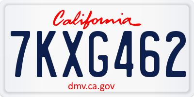 CA license plate 7KXG462