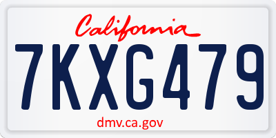 CA license plate 7KXG479
