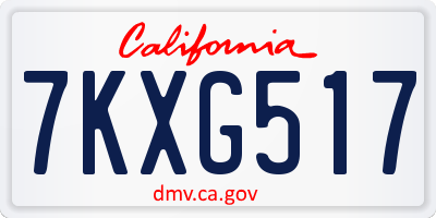 CA license plate 7KXG517
